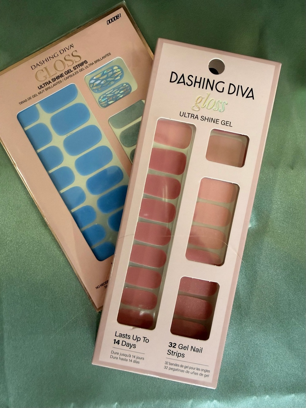 Gloss Ultra Shine Gel Nail Strips - Pink Blue NEW SEALED